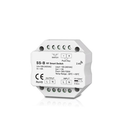 Interrupteur marche/arrêt SKYDANCE SS-B Compatible avec Bouton-Poussoir et Télécommande RF