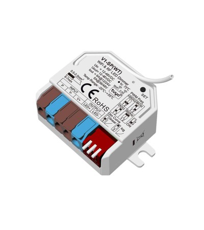 Contrôleur Ruban LED WIFI Monochrome 12-24-48V SKYDANCE V1-SP(WT) Compatible avec Tuya, Bouton-Poussoir et Télécommande RF