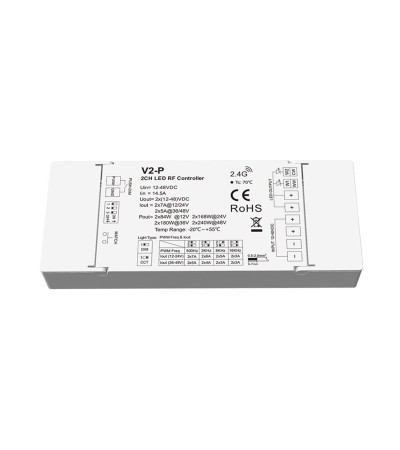 Contrôleur Ruban LED Monochrome/CCT 12-24-48V SKYDANCE V2-P Compatible avec Télécommande RF - 175556 - vue 2