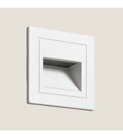 Balise Murale Extérieure LED 3W Encastrable Aluminium Carrée Olite II