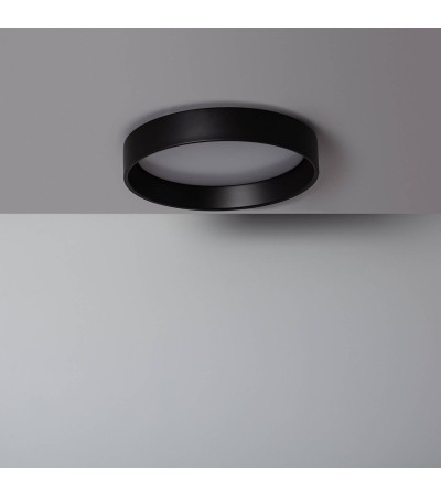 Plafonnier LED Rond 20W Métal Ø450 mm Noir Design