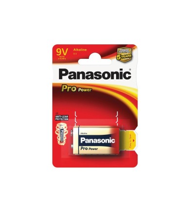 Blister 1 Pile Alcaline 9V PANASONIC 6LR61 Pro Power