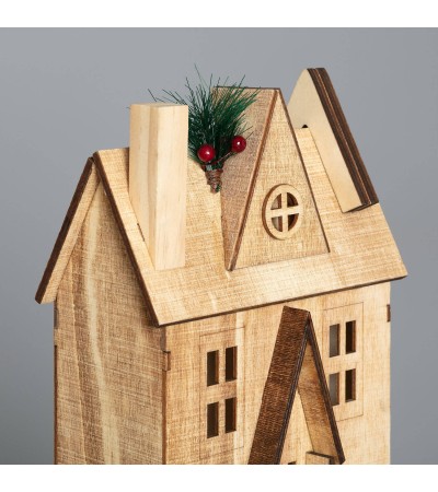 Maisonnette de Noel LED Bois Rumah - 94515 - vue 8