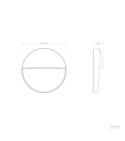 Applique Murale Extérieure LED 3W Saillie Rond Jade - 177009 - vue 9