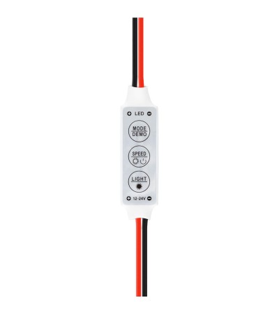 Mini Contrôleur Variateur Ruban LED 12/24V DC Monochrome - 249 - vue 2