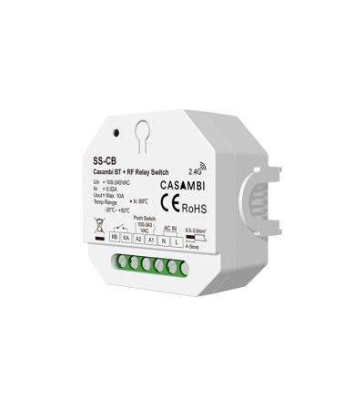Interrupteur Casambi Bluetooth ON/OFF 1 canal SKYDANCE SS-CB compatible avec Télécommande RF et Bouton-poussoir - 177612…