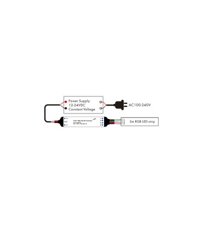 Contrôleur Ruban LED Monochrome/CCT/RGB 12-24V SKYDANCE V3-W Compatible avec Télécommande RF - 71065 - vue 3