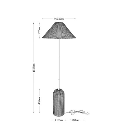 Lampadaire Rotin Nara - 177734 - vue 10