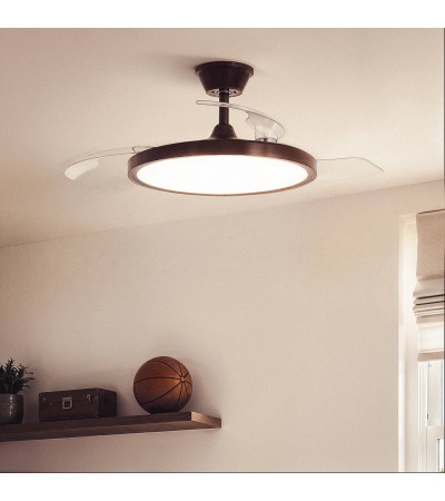 Ventilateur de Plafond avec Éclairage Silencieux DC Pales rétractables Kleon
