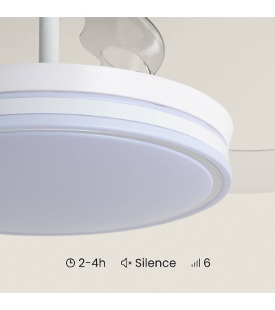 Ventilateur de Plafond avec Éclairage Silencieux DC Pales Rétractables Dalori Evo - 178172 - vue 8