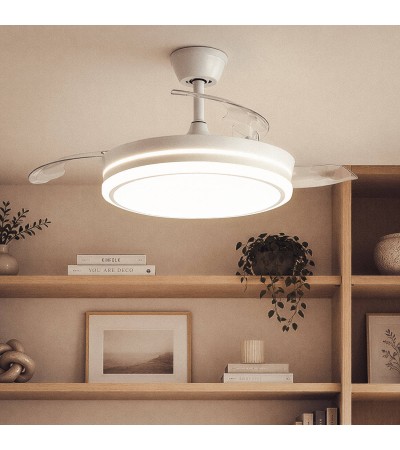 Ventilateur de Plafond avec Éclairage Silencieux DC Pales Rétractables Dalori Evo - 178172 - vue 11