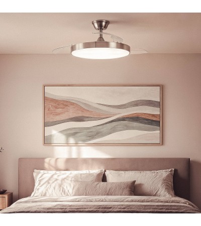 Ventilateur de Plafond avec Lumière Silencieux DC Pales Rétractables Tori - 178265 - vue 2