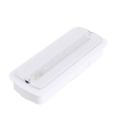 Éclairage de Secours LED 3W 200 lm Permanent/Non Permanent 3 Heures d'Autonomie avec Autotest