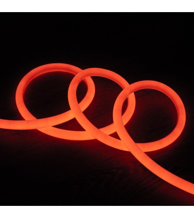 Ruban LED Néon Dimmable 220V Orange Circulaire 360 9W/m Coupe 100cm IP67 Sur mesure