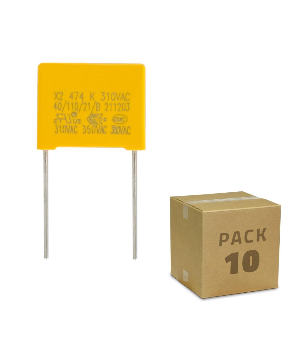 Pack 10 Condensateurs Anti-scintillement LED 0,47uF 310V AC - 88527 - vue 1
