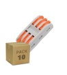 Pack 10 Connecteurs Rapides 3 Entrées et 3 Sorties SPL-3 pour Câble Électrique de 0.08-4mm² - 91258 - vue 1