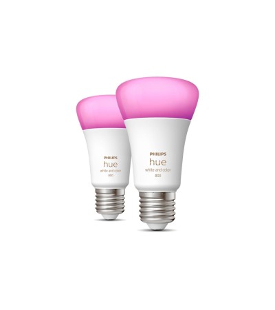 Pack 2 Ampoules LED Intelligentes E27 6.5W 570 lm A60 Hue White