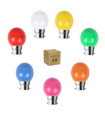 Pack 20 Ampoules LED B22 3W 240 lm G45 Monochrome