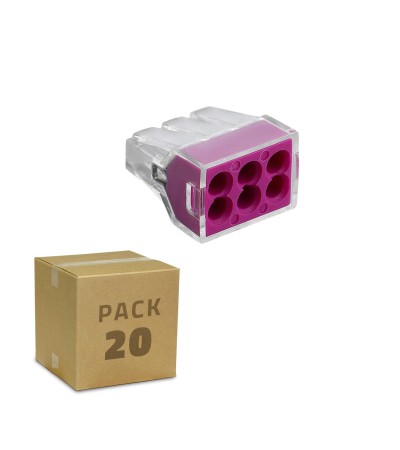 Pack 20 Connecteurs Rapides 6 Entrées 0.75-2.5 mm
