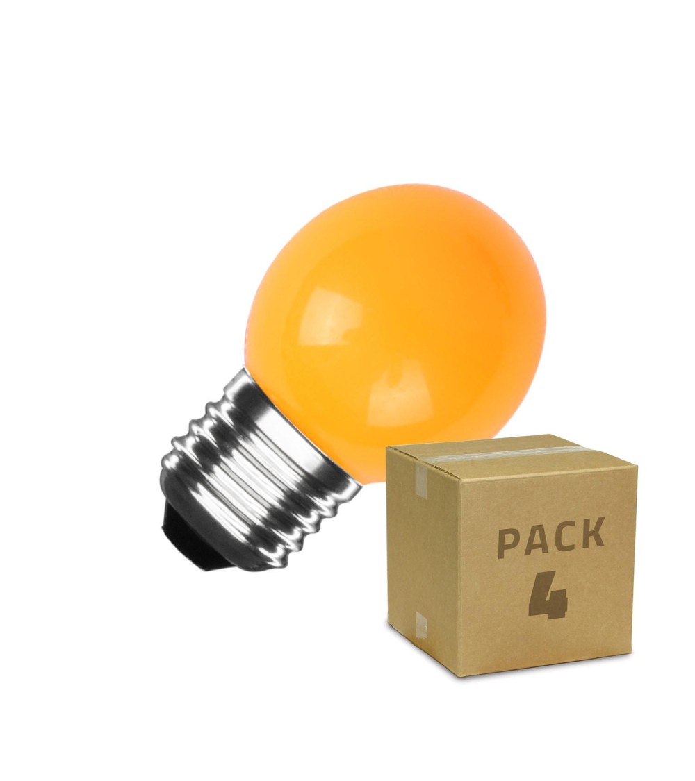Pack 4 Ampoules LED E27 3W 300 lm G45 Orange - 75655 - vue 1