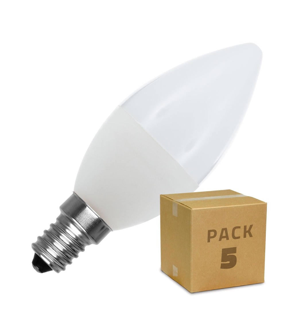 Pack 5 Ampoules LED E14 5W 400 lm C37 - 1913 - vue 1