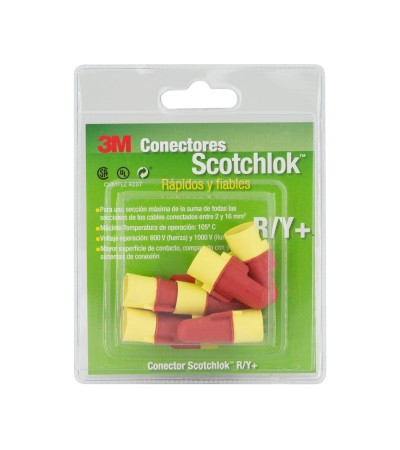 Pack Connecteurs de Fils à  Ressort Scotchlok R/Y 2-16mm 3M (6 Un) 3M-7010261501-RY