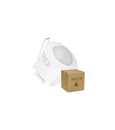 PACK Détecteur de Présence PIR 360° Encastrable (4 Un)