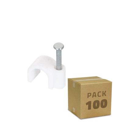 Pack de 100 Attaches Fixation Câble Blanc