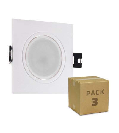 Pack de 3 Spots Downlight GU10 6W Coupe Ø 75-85mm