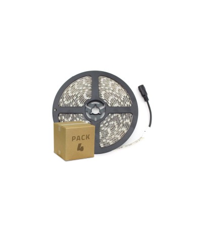 PACK Ruban LED 12V DC 60LED/m SMD5050 5m IP65 (4 Un)