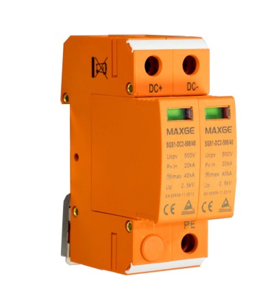 Protecteur de Surtension Transitoire MAXGE  2P-Clase II-40kA-20kA--3,8kV 1 000V DC
