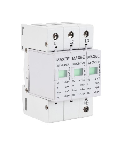 Protecteur de Surtension Transitoire Industriel/Résidentiel MAXGE 3P - Classe II-40kA-20kA- 1,6 kV - 764