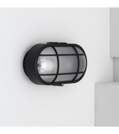Plafonnier Extérieur Ovale à Grille Hublot 220x120 mm