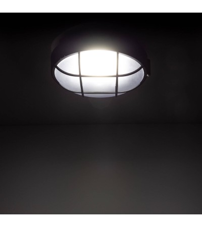 Plafonnier Extérieur Rond à Grille Hublot Ø220 mm - 4407 - vue 2