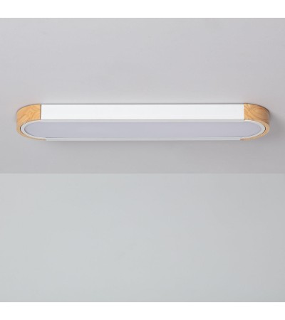 Plafonnier LED 18W Bois et Métal 140x650 mm CCT Sélectionnable Dari Lang