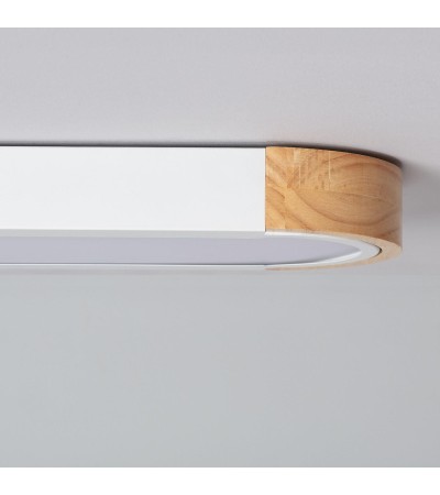 Plafonnier LED 18W Bois et Métal 140x650 mm CCT Sélectionnable Dari Lang - 77614 - vue 7