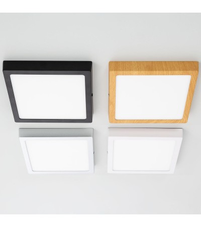 Plafonnier LED 18W Carré Aluminium 210x210 mm Slim CCT Sélectionnable Galán SwitchDimm