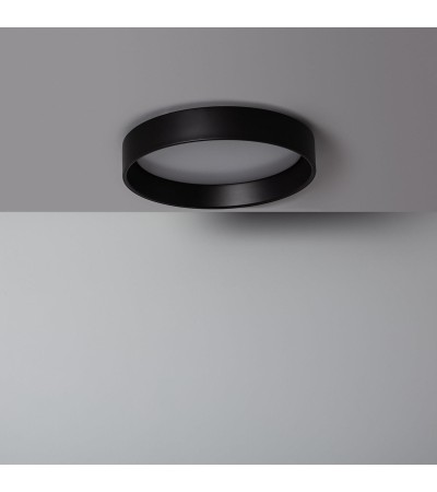 Plafonnier LED 20W Rond à˜450 mm Métal CCT Sélectionnable Noir Design