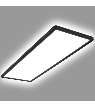 Plafonnier LED 24W Rectangulaire SwitchCCT Sélectionnable 580x200 mm Double Face Noir