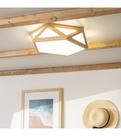Plafonnier LED Bois CCT Sélectionnable Altigen 20W - 72953 - vue 3