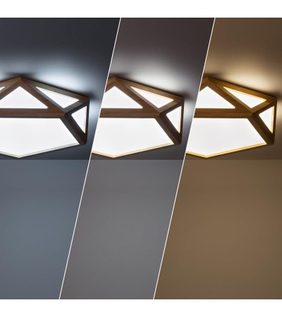 Plafonnier LED Bois CCT Sélectionnable Altigen 20W - 72953 - vue 4