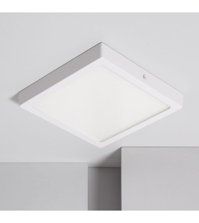 Plafonnier LED Carré 18W Extra-Plat (CRI90) Microprismatique CCT Sélectionnable (UGR17) 205x205 mm