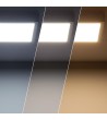 Plafonnier LED Carré 18W Extra-Plat (CRI90) Microprismatique CCT Sélectionnable (UGR17) 205x205 mm - 75517 - vue 5