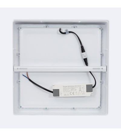 Plafonnier LED Carré 24W Aluminium 300x300 mm Dimmable Dim To Warm - 105405 - vue 3
