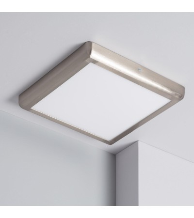 Plafonnier LED Carré 24W Métal Design Silver 300x300mm