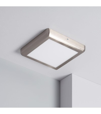 Plafonnier LED Carré Design 18W Métal 225x225 mm Silver