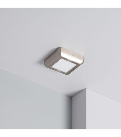 Plafonnier LED Carré Métal Design Silver 6W 120x120mm