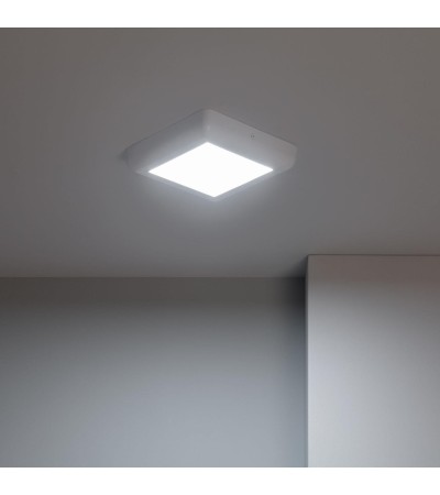 Plafonnier LED Carré Métal Design White 12W 178x178mm - 1132 - vue 4