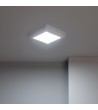 Plafonnier LED Carré Métal Design White 12W 178x178mm - 1132 - vue 4