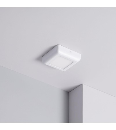 Plafonnier LED Carré Métal Design White 6W 122x122mm - 1130 - vue 3
